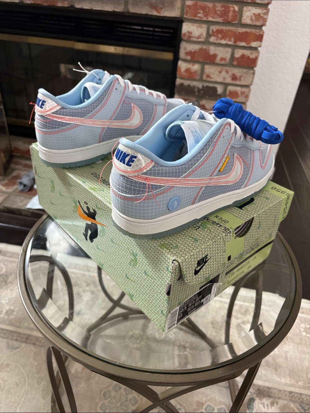 Nike Dunk Low Union Passport Pack Argon DJ9649-400 Men’s 10.5 / Women’s 12 New - Picture 2 of 9